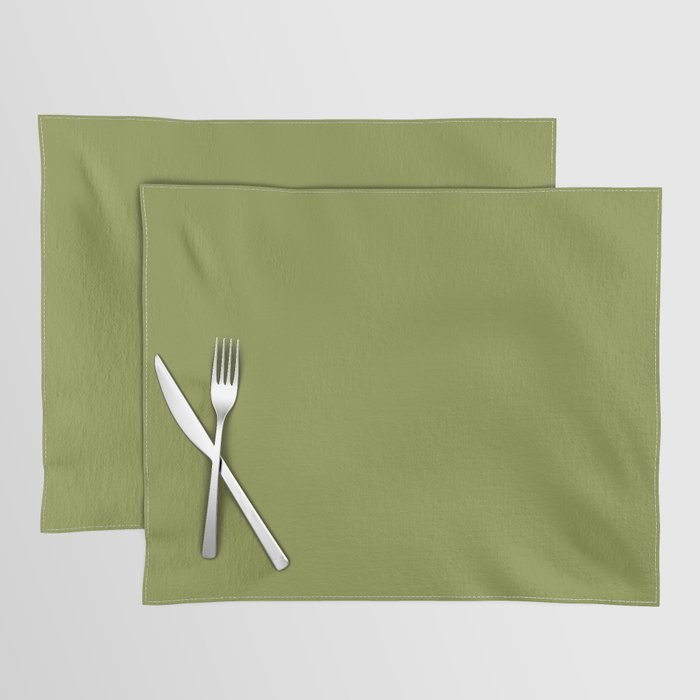 Olive Green Solid Color Placemat Gallery Image 1
