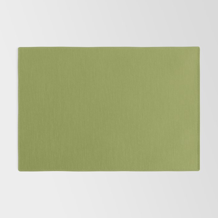 Olive Green Solid Color Rug Gallery Image 2