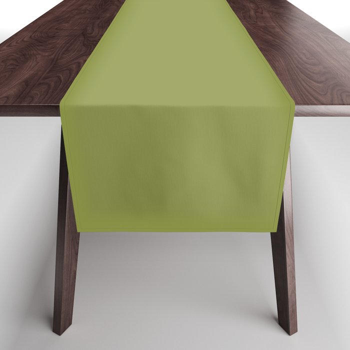 Olive Green Solid Color Table Runner Gallery Image 1