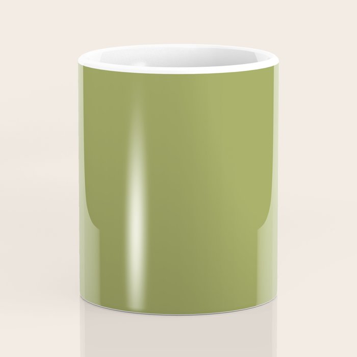 Olive Green Solid Color Coffee Mug Gallery Image 4