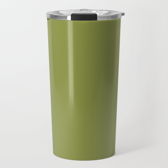 Olive Green Solid Color Travel Mug Gallery Image 1
