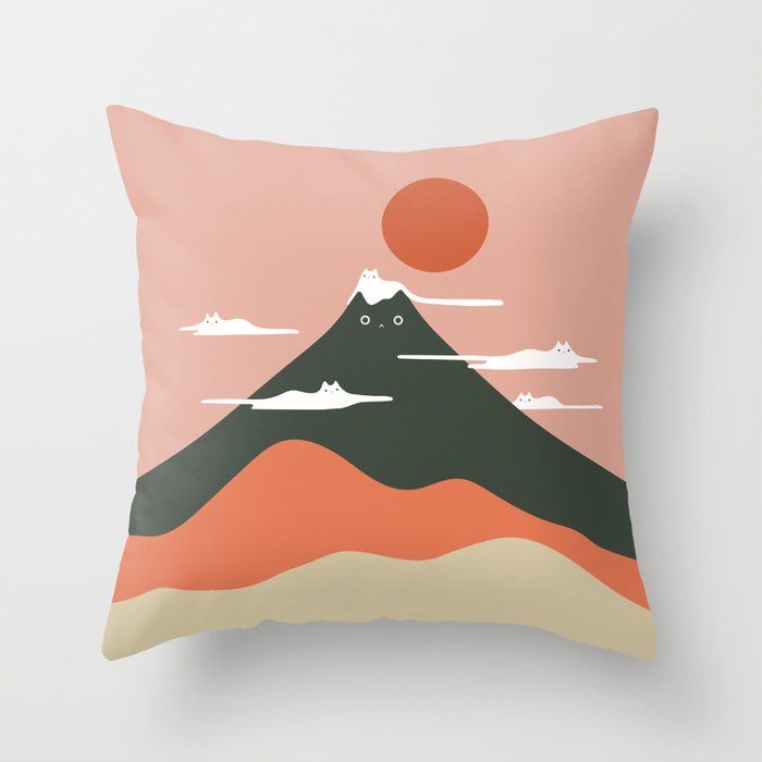 Cat Landscape 72 Throw Pillow Gallery Image 1