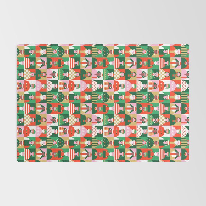 Diverse festive christmas people pattern Rug Gallery Image 2