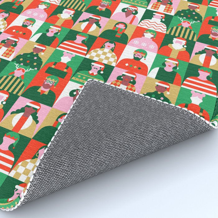Diverse festive christmas people pattern Rug Gallery Image 4