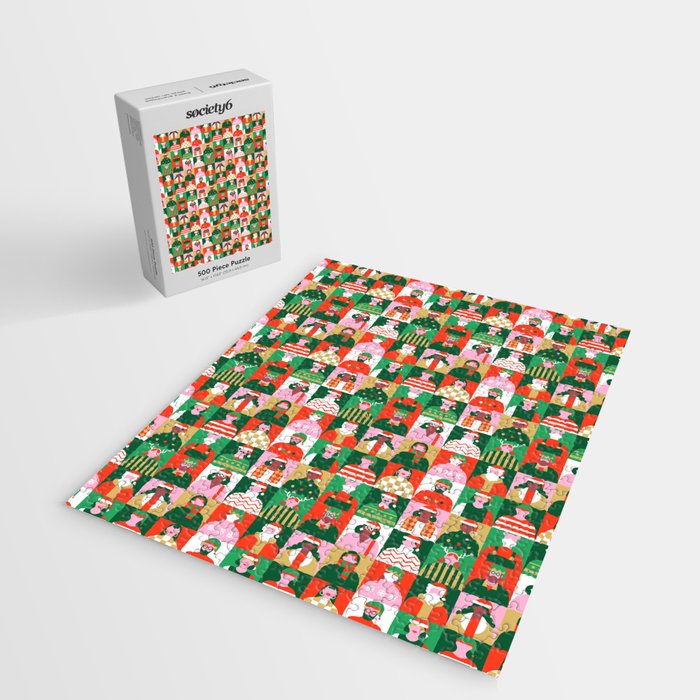 Diverse festive christmas people pattern Jigsaw Puzzle Gallery Image 2