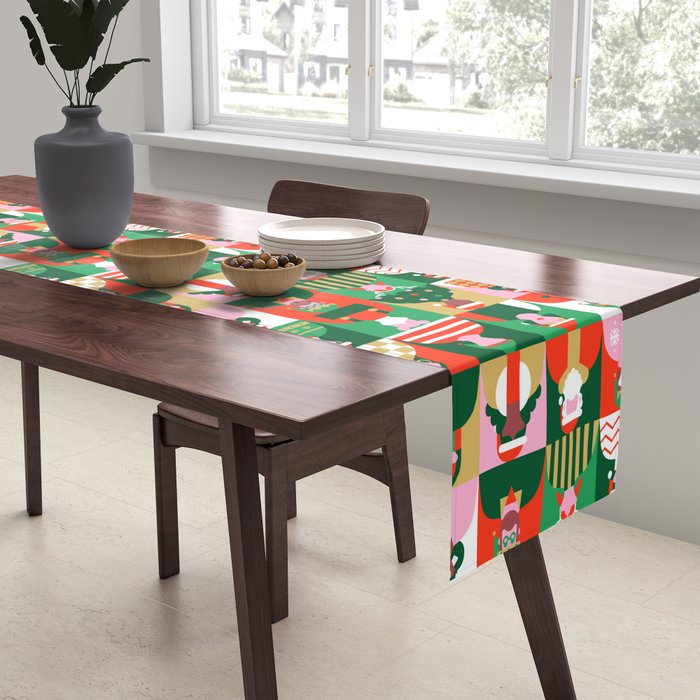 Diverse festive christmas people pattern Table Runner Gallery Image 2