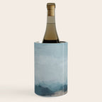 Beach Day I - Navy Ocean Horizon Sandy Sunny Clear Blue Skies Abstract Nature Painting Wall Art Wine Chiller Gallery Image 1