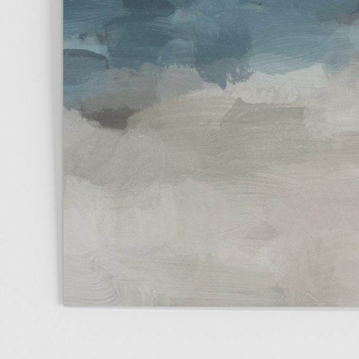 Beach Day I - Navy Ocean Horizon Sandy Sunny Clear Blue Skies Abstract Nature Painting Wall Art Poster Gallery Image 3