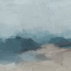 Beach Day I - Navy Ocean Horizon Sandy Sunny Clear Blue Skies Abstract Nature Painting Wall Art Coffee Mug Gallery Image 2