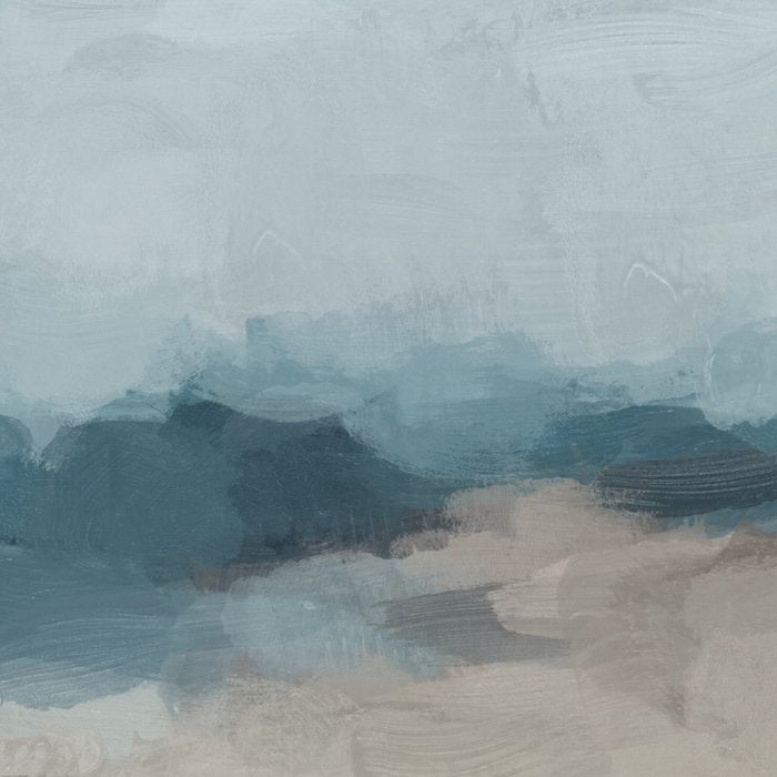 Beach Day I - Navy Ocean Horizon Sandy Sunny Clear Blue Skies Abstract Nature Painting Wall Art Coffee Mug Gallery Image 2
