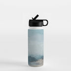 Beach Day I - Navy Ocean Horizon Sandy Sunny Clear Blue Skies Abstract Nature Painting Wall Art Water Bottle Gallery Image 1