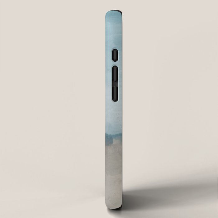 Beach Day I - Navy Ocean Horizon Sandy Sunny Clear Blue Skies Abstract Nature Painting Wall Art iPhone Case Gallery Image 2