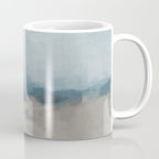 Beach Day I - Navy Ocean Horizon Sandy Sunny Clear Blue Skies Abstract Nature Painting Wall Art Coffee Mug Gallery Image 1