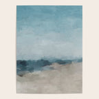 Beach Day I - Navy Ocean Horizon Sandy Sunny Clear Blue Skies Abstract Nature Painting Wall Art Poster Gallery Image 4
