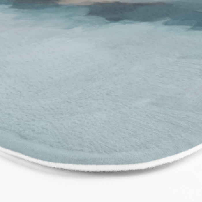 Beach Day I - Navy Ocean Horizon Sandy Sunny Clear Blue Skies Abstract Nature Painting Wall Art Bath Mat Gallery Image 3