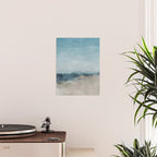 Beach Day I - Navy Ocean Horizon Sandy Sunny Clear Blue Skies Abstract Nature Painting Wall Art Poster Gallery Image 2