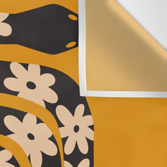 Black & Cream Snake Flower - Orange  Wall Tapestry Gallery Image 3