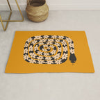 Black & Cream Snake Flower - Orange  Rug Gallery Image 1