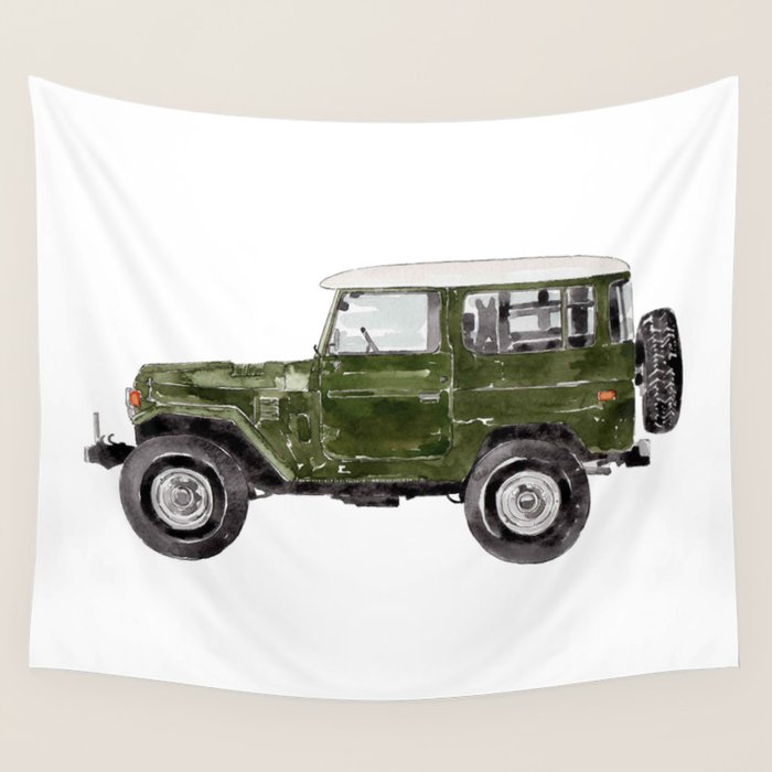 Green Truck Wall Tapestry Gallery Image 1