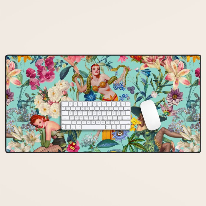 Floral and Pin-Up Girls V Desk Mat Gallery Image 1