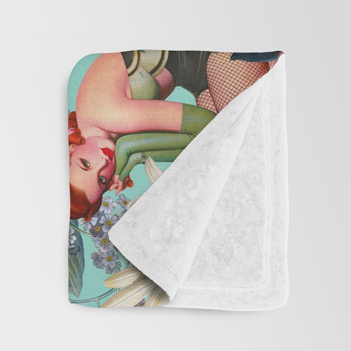 Floral and Pin-Up Girls V Throw Blanket Gallery Image 3