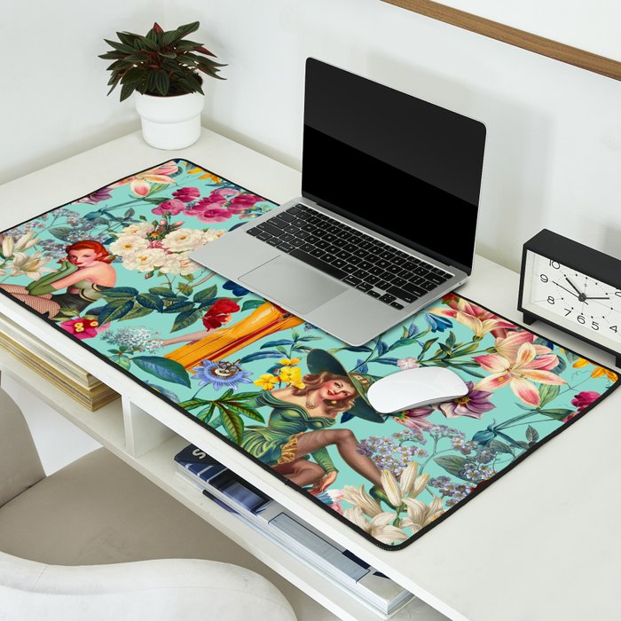 Floral and Pin-Up Girls V Desk Mat Gallery Image 2