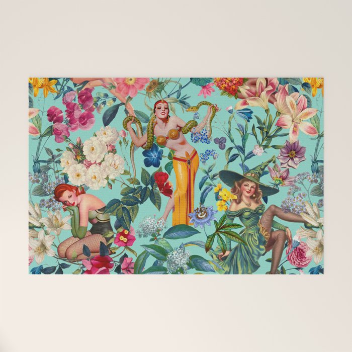 Floral and Pin-Up Girls V Welcome Mat Gallery Image 1