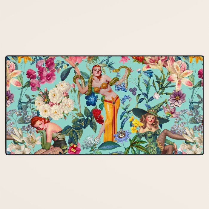 Floral and Pin-Up Girls V Desk Mat Gallery Image 3