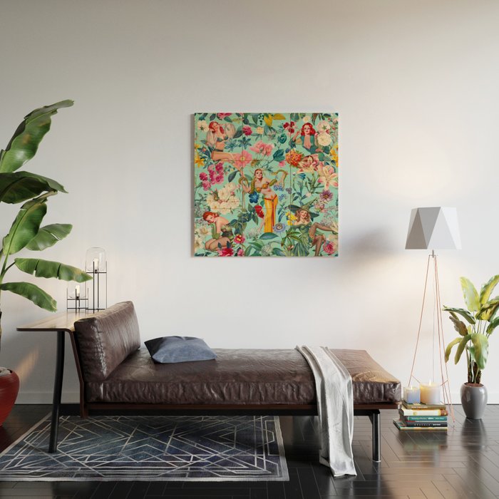 Floral and Pin-Up Girls V Wood Wall Art Gallery Image 2