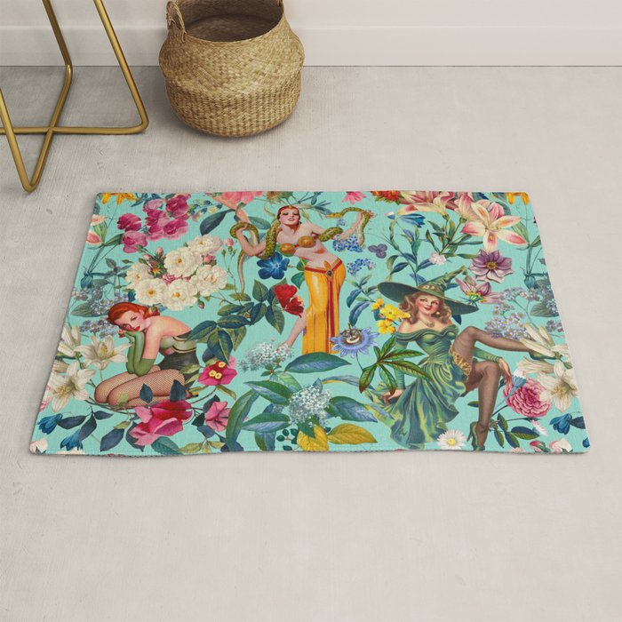 Floral and Pin-Up Girls V Rug Gallery Image 1