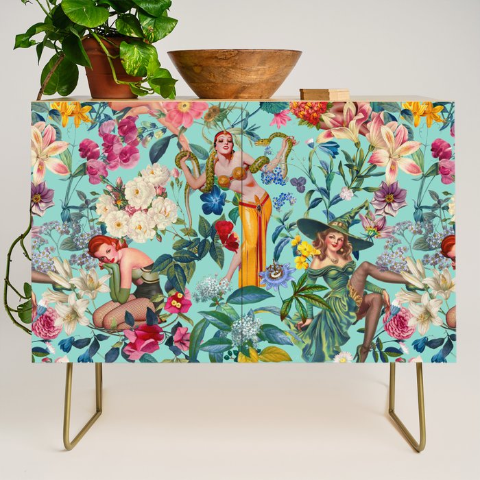 Floral and Pin-Up Girls V Credenza Gallery Image 1