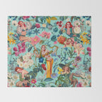 Floral and Pin-Up Girls V Throw Blanket Gallery Image 2