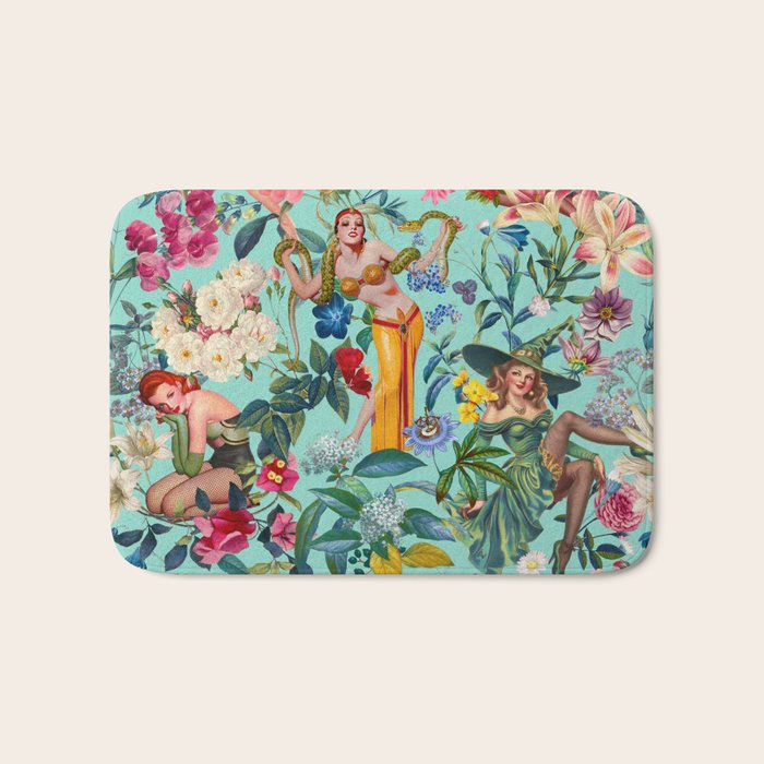 Floral and Pin-Up Girls V Bath Mat Gallery Image 1