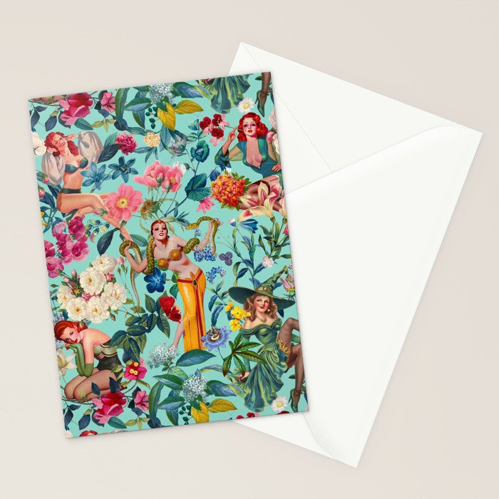 Floral and Pin-Up Girls V Stationery Card Gallery Image 2