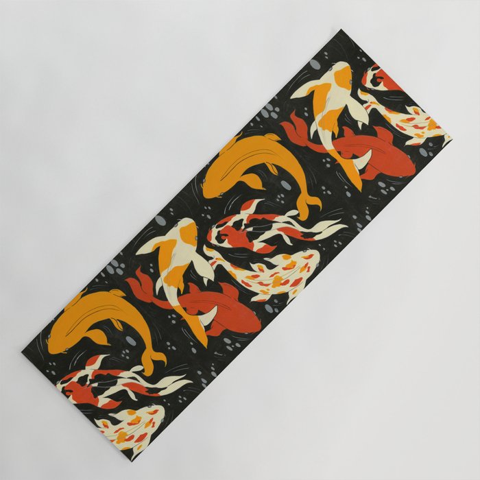 Koi in Black Water Yoga Mat Gallery Image 1