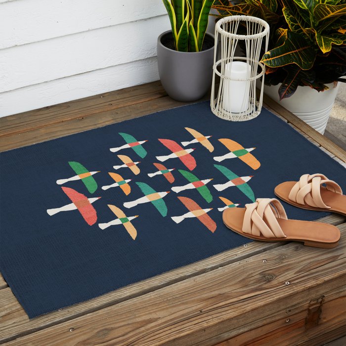 Vintage seagull Outdoor Rug Gallery Image 2