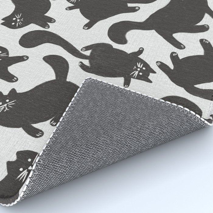 Hand-Drawn Black Cats Rug Gallery Image 4