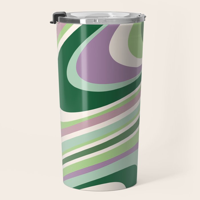 Liquid Swirl Groovy Ripple Retro 60s & 70s Pattern II Travel Mug Gallery Image 3