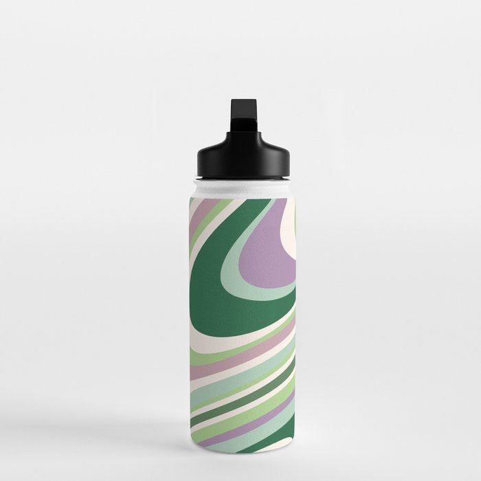 Liquid Swirl Groovy Ripple Retro 60s & 70s Pattern II Water Bottle Gallery Image 3