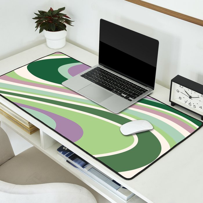 Liquid Swirl Groovy Ripple Retro 60s & 70s Pattern II Desk Mat Gallery Image 2
