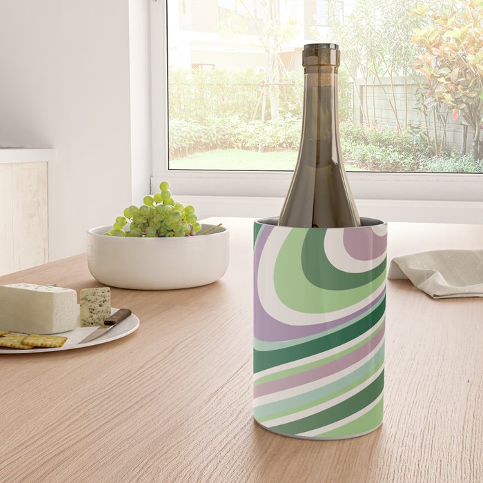 Liquid Swirl Groovy Ripple Retro 60s & 70s Pattern II Wine Chiller Gallery Image 4