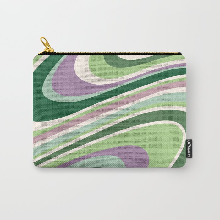Liquid Swirl Groovy Ripple Retro 60s & 70s Pattern II Carry All Pouch Gallery Image 1