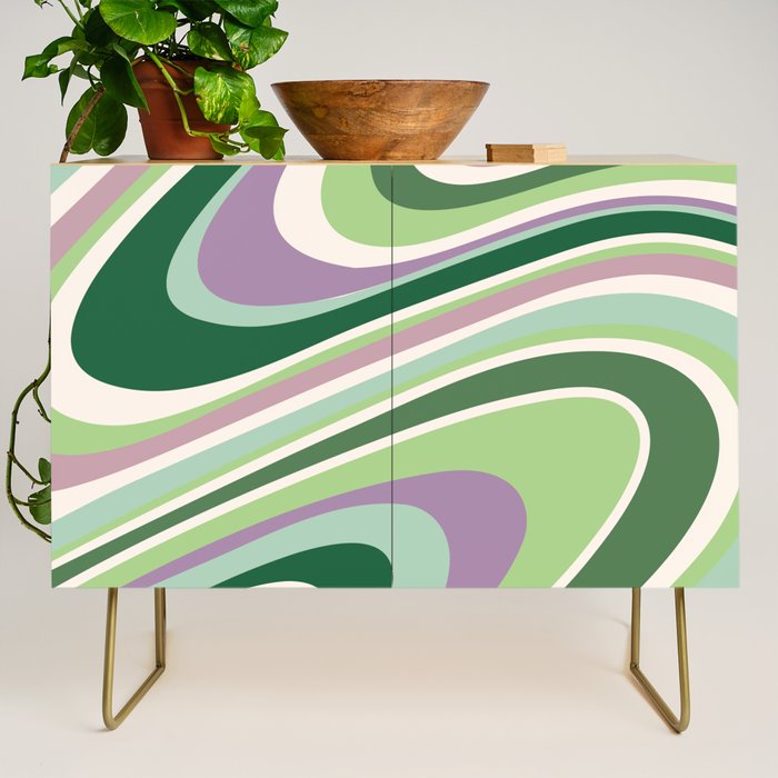 Liquid Swirl Groovy Ripple Retro 60s & 70s Pattern II Credenza Gallery Image 1