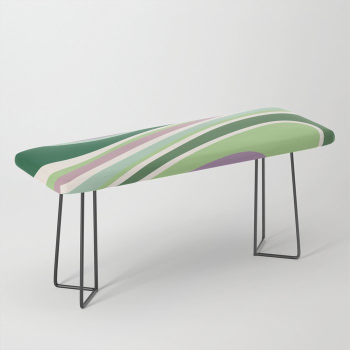 Liquid Swirl Groovy Ripple Retro 60s & 70s Pattern II Bench Gallery Image 1