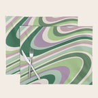 Liquid Swirl Groovy Ripple Retro 60s & 70s Pattern II Placemat Gallery Image 1