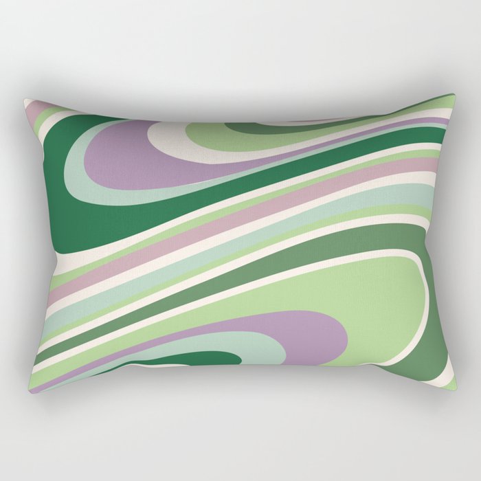 Liquid Swirl Groovy Ripple Retro 60s & 70s Pattern II Rectangular Pillow Gallery Image 1