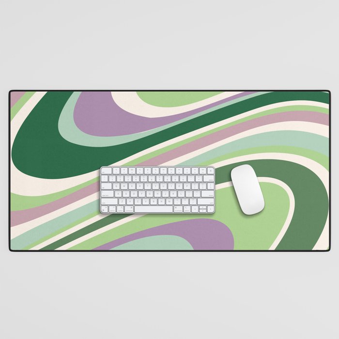 Liquid Swirl Groovy Ripple Retro 60s & 70s Pattern II Desk Mat Gallery Image 1