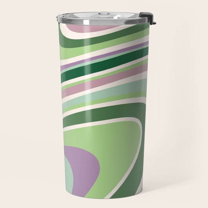 Liquid Swirl Groovy Ripple Retro 60s & 70s Pattern II Travel Mug Gallery Image 2