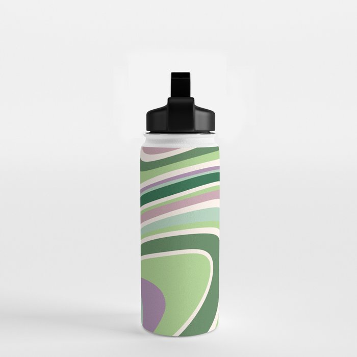 Liquid Swirl Groovy Ripple Retro 60s & 70s Pattern II Water Bottle Gallery Image 2