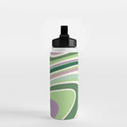 Liquid Swirl Groovy Ripple Retro 60s & 70s Pattern II Water Bottle Gallery Image 2